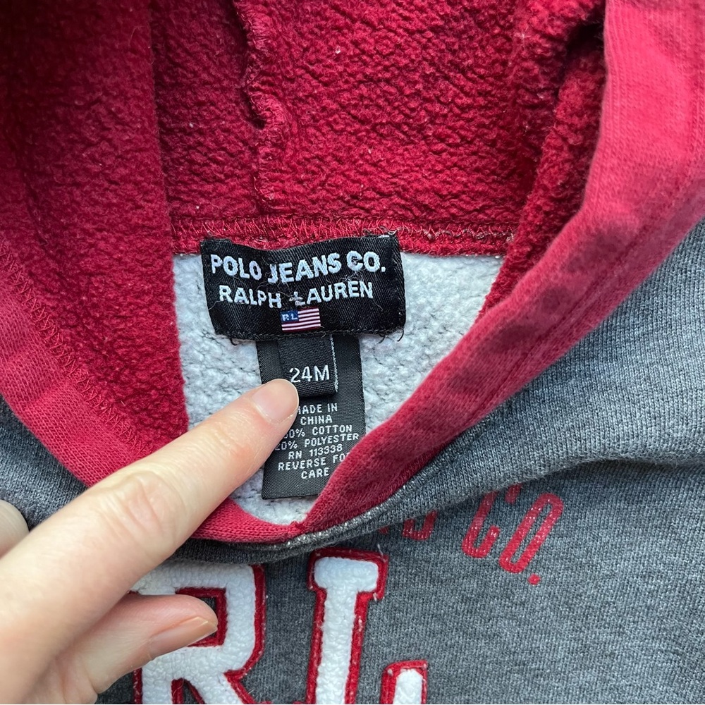 Vintage Polo Ralph Lauren Hoodie Sweatshirt Size 24 Months - Picture 3 of 5